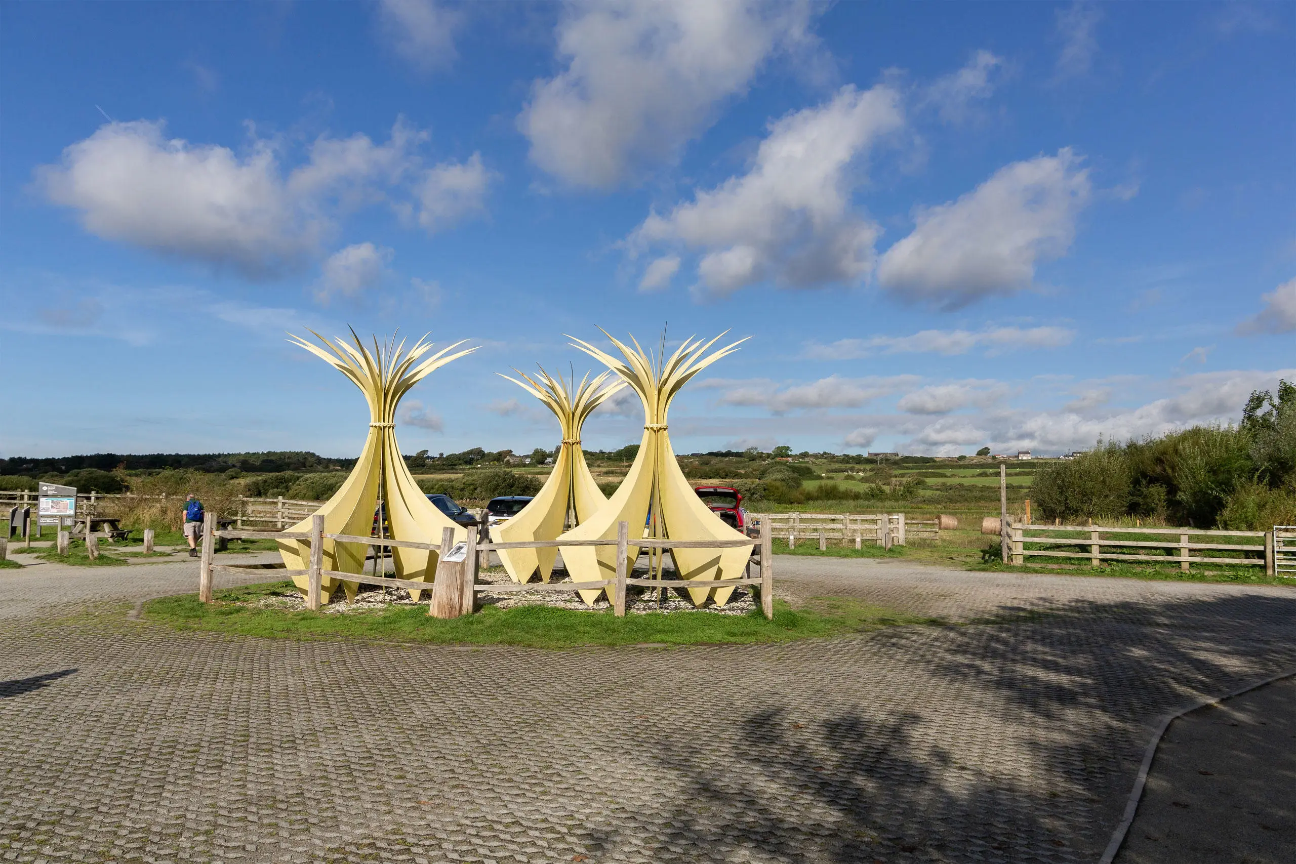 Cerfluniau glaswellt Marram yn Llyn-rhos-ddu-